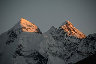 36 Gasherbrum II, Gasherbrum III North Faces At Sunset From Gasherbrum North Base Camp In China